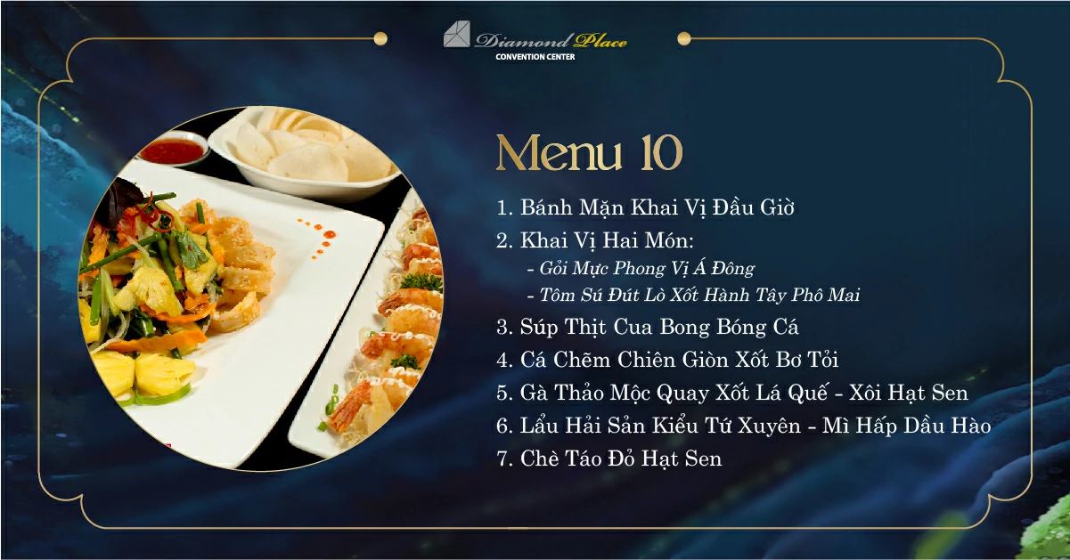 món ăn nhà hàng tiệc cưới Diamond Place