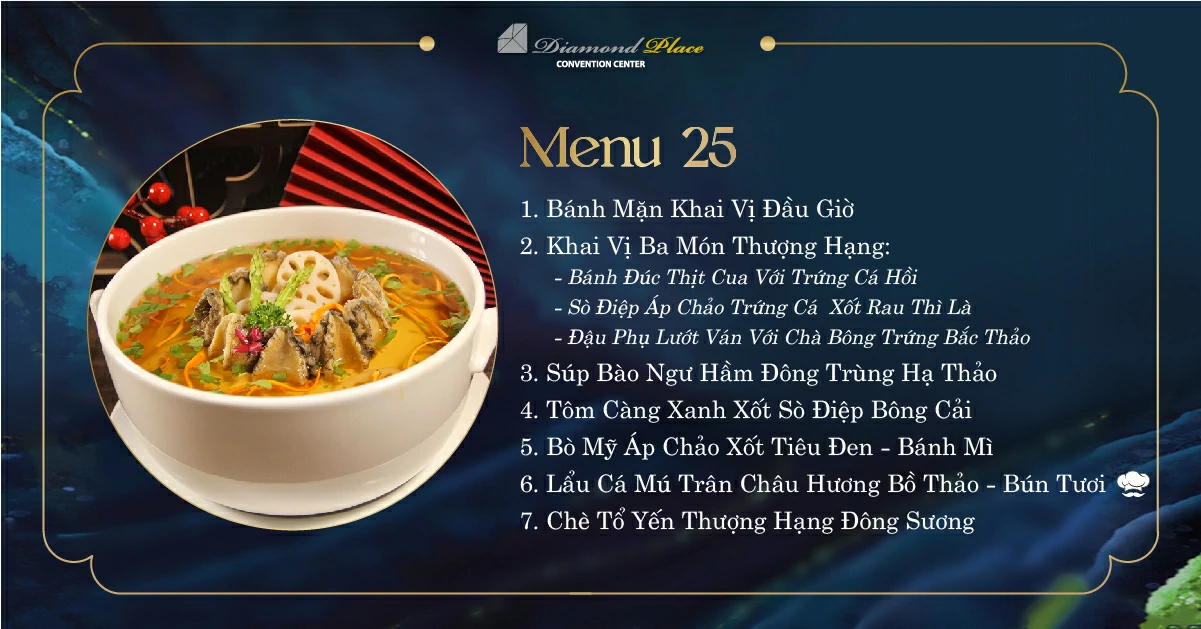 menu cưới diamond place