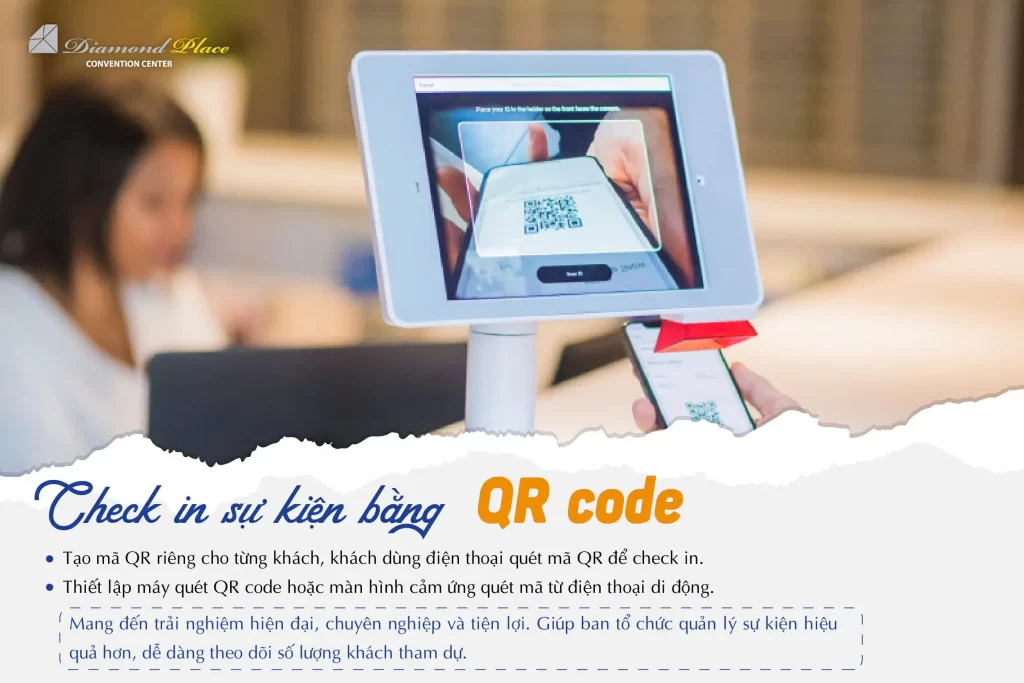 Hoạt động cho tiệc tân niên - check in bằng QR Code